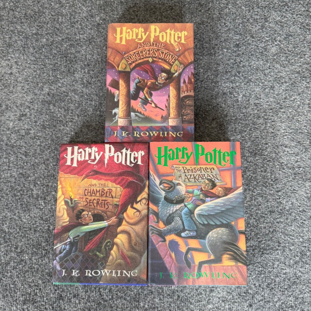 Harry Potter Hardcover Book Set 1-3 J.K. Rowling Fantasy Hogwarts Magic Series